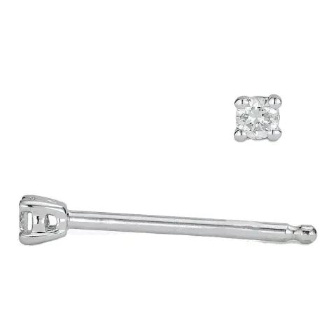 diamant solitaireørepynt i 9 karat gull med diamant 