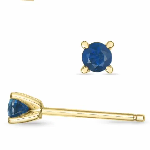 2 x 0,13 ct safir solitaireørepynt i 9 karat gull med safir