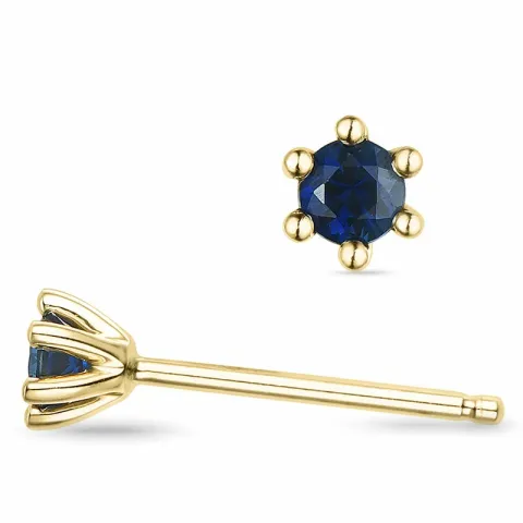 2 x 0,13 ct safir solitaireørepynt i 9 karat gull med safir
