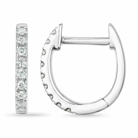 diamant creol i 9 karat hvitt gull med diamant 