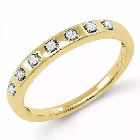 Enkel diamant ring i 9 karat gull og hvitt gull 0,09 ct