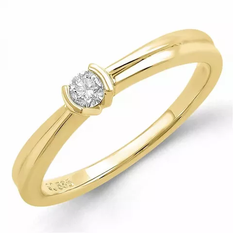 rund diamant ring i 9 karat gull 0,10 ct