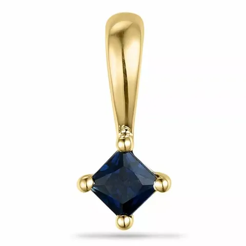 Firkantet safir anheng i 9 karat gull 0,18 ct