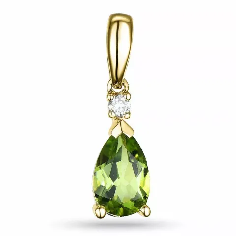 peridot diamantanheng i 9 karat gull 0,03 ct 0,90 ct
