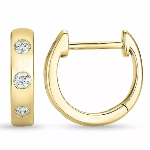 12 mm diamant creol i 9 karat gull med diamant
