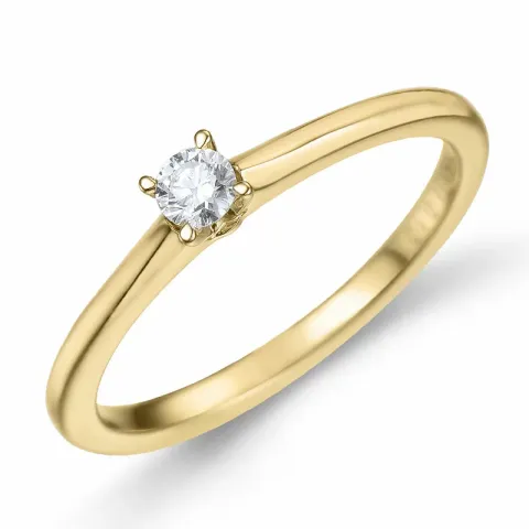 kampanje - diamant solitairering i 14 karat gull 0,10 ct