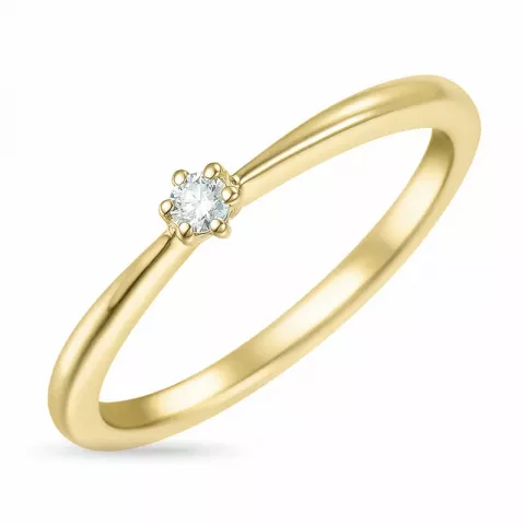 kampanje - diamant ring i 14 karat gull 0,05 ct