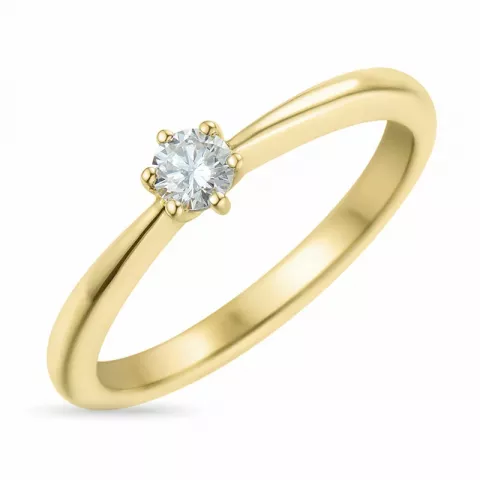 kampanje - diamant ring i 14 karat gull 0,15 ct