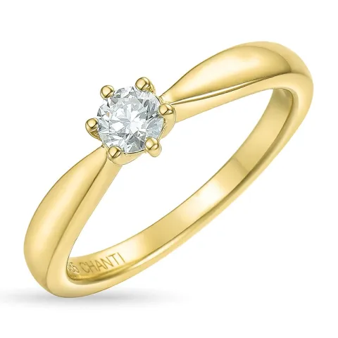 diamant solitairering i 14 karat gull 0,20 ct