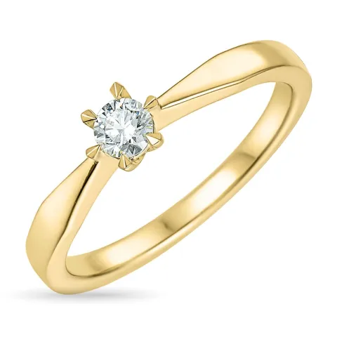 diamant solitairering i 14 karat gull 0,20 ct