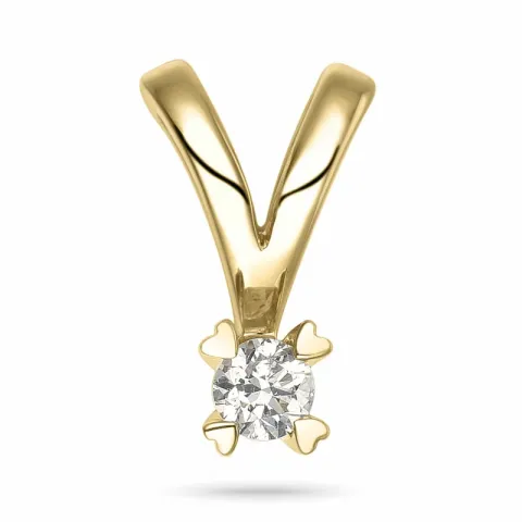 kampanje - 0,06 ct diamant solitaireanheng i 14 karat gull 0,06 ct