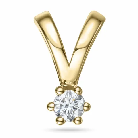 kampanje - 0,11 ct diamant solitaireanheng i 14 karat gull 0,11 ct