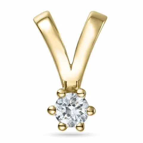 kampanje - 0,13 ct diamant solitaireanheng i 14 karat gull 0,13 ct