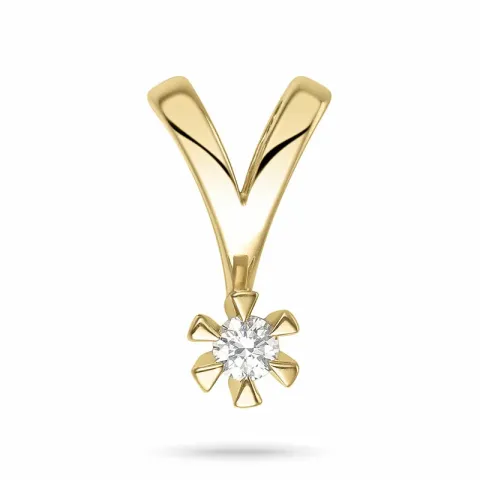 kampanje - 0,06 ct diamant anheng i 14 karat gull 0,06 ct