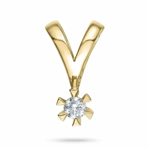 kampanje - 0,07 ct solitaireanheng i 14 karat gull 0,07 ct