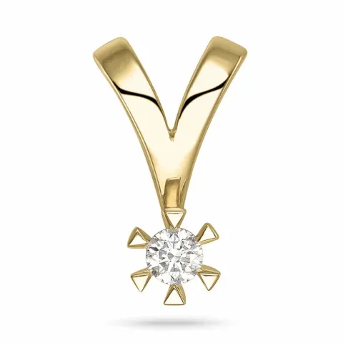 kampanje - 0,09 ct diamant solitaireanheng i 14 karat gull 0,09 ct