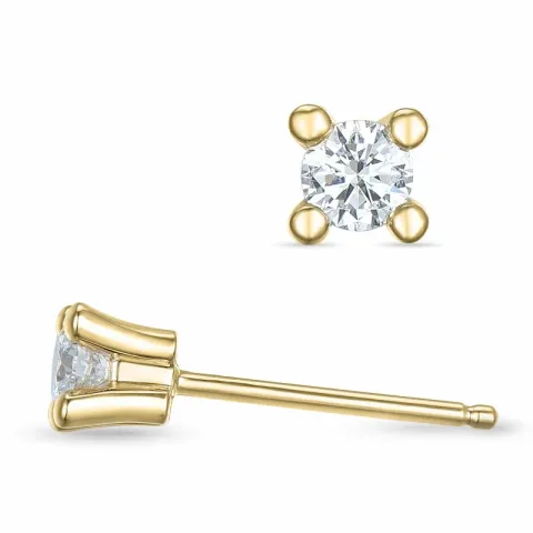 2 x 0,13 ct kampanje - diamant ørestikker i 14 karat gull med diamant