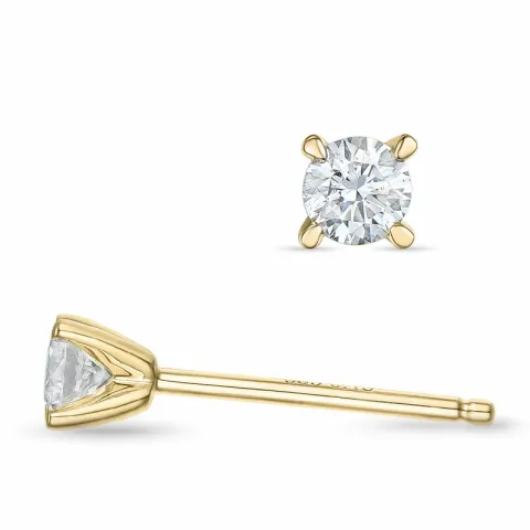 2 x 0,13 ct kampanje - diamant ørestikker i 14 karat gull med diamant