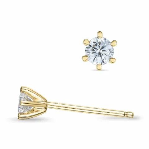 2 x 0,13 ct kampanje - diamant ørestikker i 14 karat gull med diamant