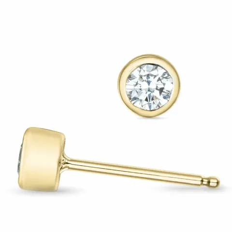 2 x 0,15 ct kampanje - briljantøredobb i 14 karat gull med diamant