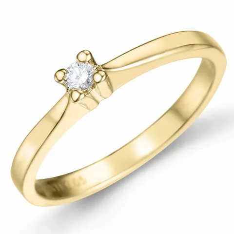 kampanje - diamant solitairering i 14 karat gull 0,05 ct