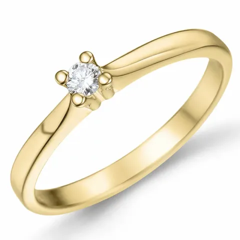 kampanje - diamant solitairering i 14 karat gull 0,08 ct