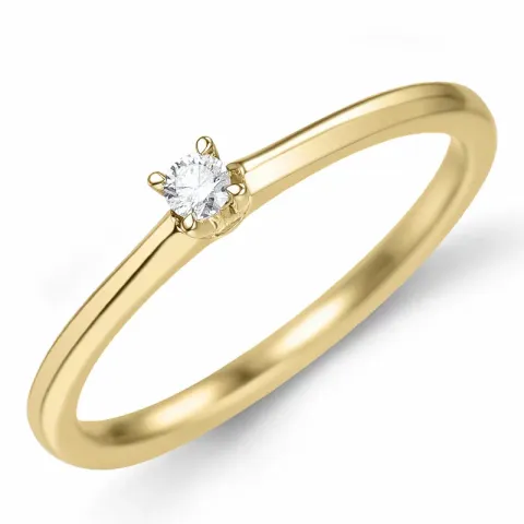 kampanje - diamant solitairering i 14 karat gull 0,05 ct