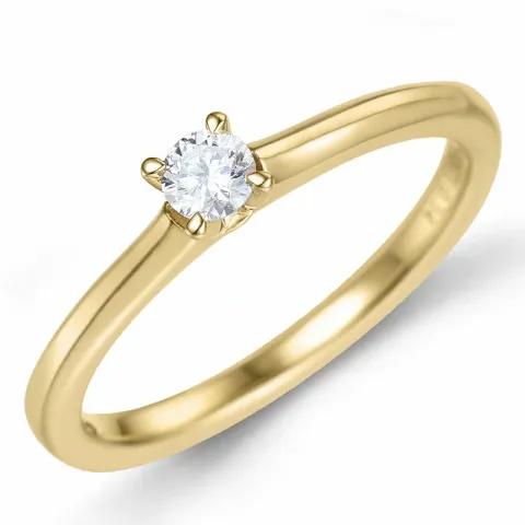 kampanje - diamant solitairering i 14 karat gull 0,14 ct