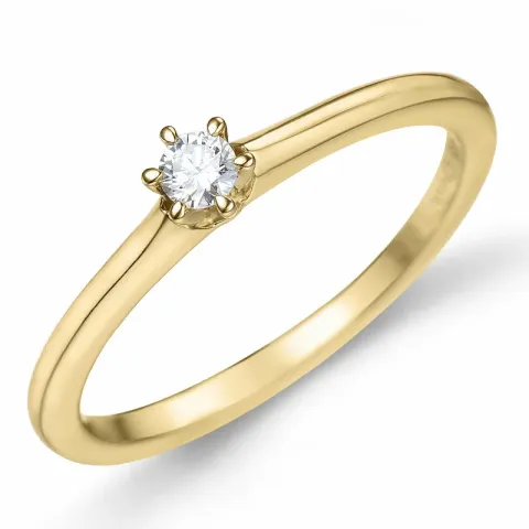 kampanje - diamant solitairering i 14 karat gull 0,08 ct