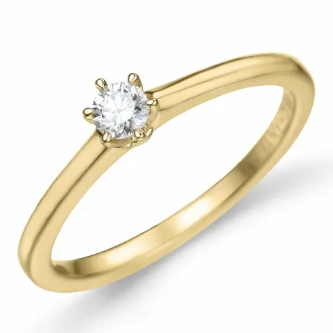 kampanje - diamant solitairering i 14 karat gull 0,12 ct