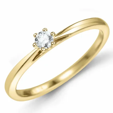 kampanje - diamant solitairering i 14 karat gull 0,14 ct