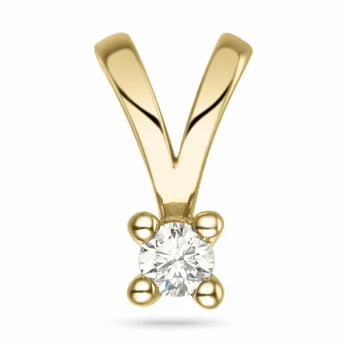 kampanje - 0,10 ct diamant solitaireanheng i 14 karat gull 0,10 ct