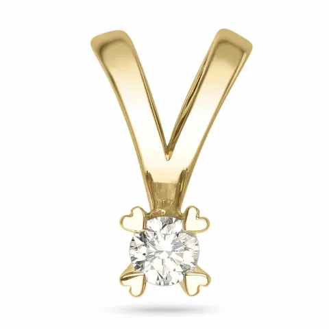 kampanje - 0,08 ct diamant solitaireanheng i 14 karat gull 0,08 ct