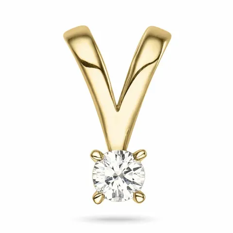 kampanje - 0,10 ct diamant solitaireanheng i 14 karat gull 0,10 ct