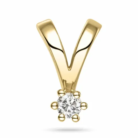 kampanje - 0,05 ct diamant solitaireanheng i 14 karat gull 0,05 ct