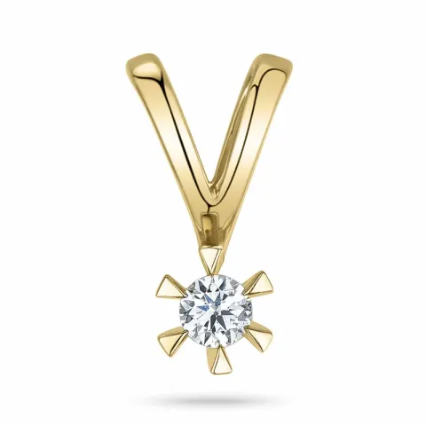 kampanje - 0,12 ct briljant solitaireanheng i 14 karat gull 0,12 ct