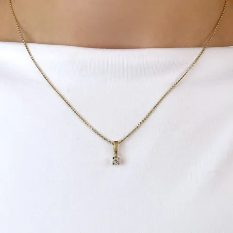 kampanje - diamant anheng i 14 karat gull 0,10 ct