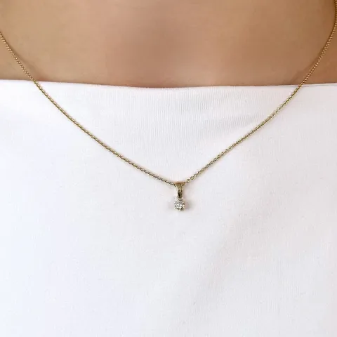 kampanje - diamant anheng i 14 karat gull 0,10 ct