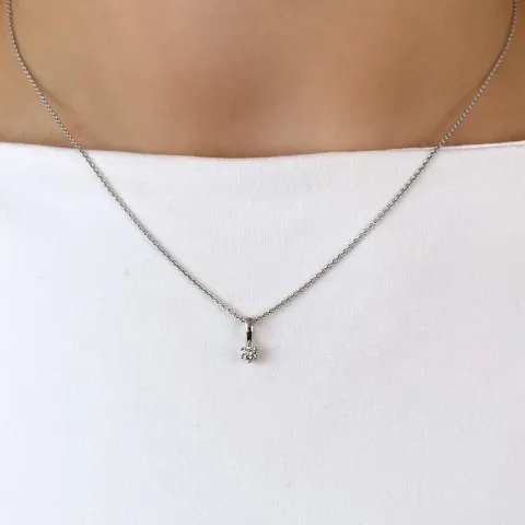 kampanje - diamant anheng i 14 karat hvitt gull 0,10 ct