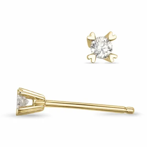 2 x 0,05 ct kampanje - diamant ørestikker i 14 karat gull med diamant