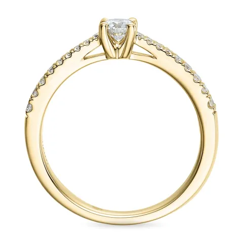 diamantring i 14 karat gull 0,20 ct 0,14 ct