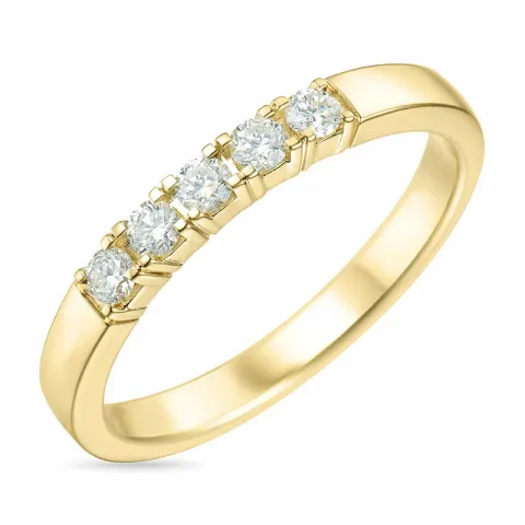 alliansering i 14 karat gull 5 x 0,05 ct