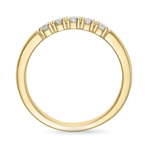alliansering i 14 karat gull 5 x 0,05 ct