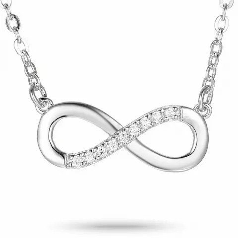 infinity zirkon anheng med halskjede i sølv
