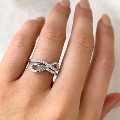 infinity zirkon ring i sølv