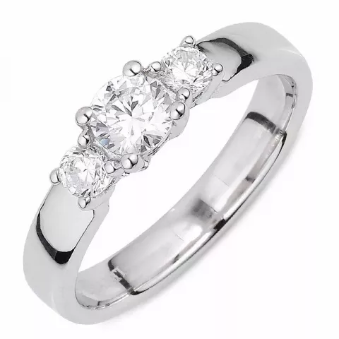 Elegant hvit zirkon ring i sølv