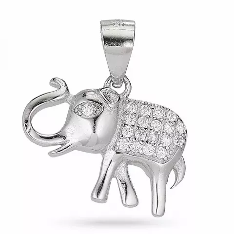 Kolleksjonsprøve elefant zirkon anheng i sølv