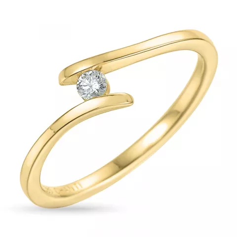diamant ring i 9 karat gull 0,07 ct
