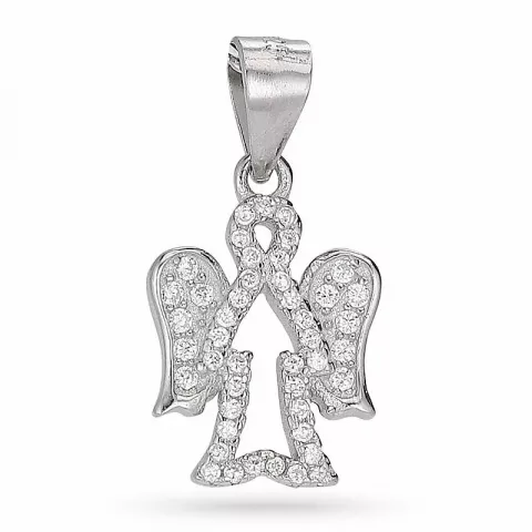 Kolleksjonsprøve engel zirkon anheng i sølv