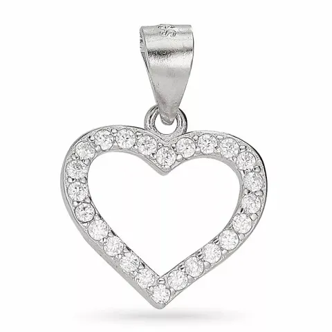 Kolleksjonsprøve hjerte zirkon anheng i sølv